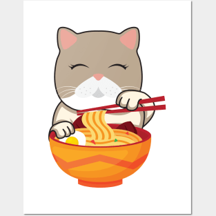 'Kawaii Anime Cat Ramen' Cool Japanese Cats Posters and Art